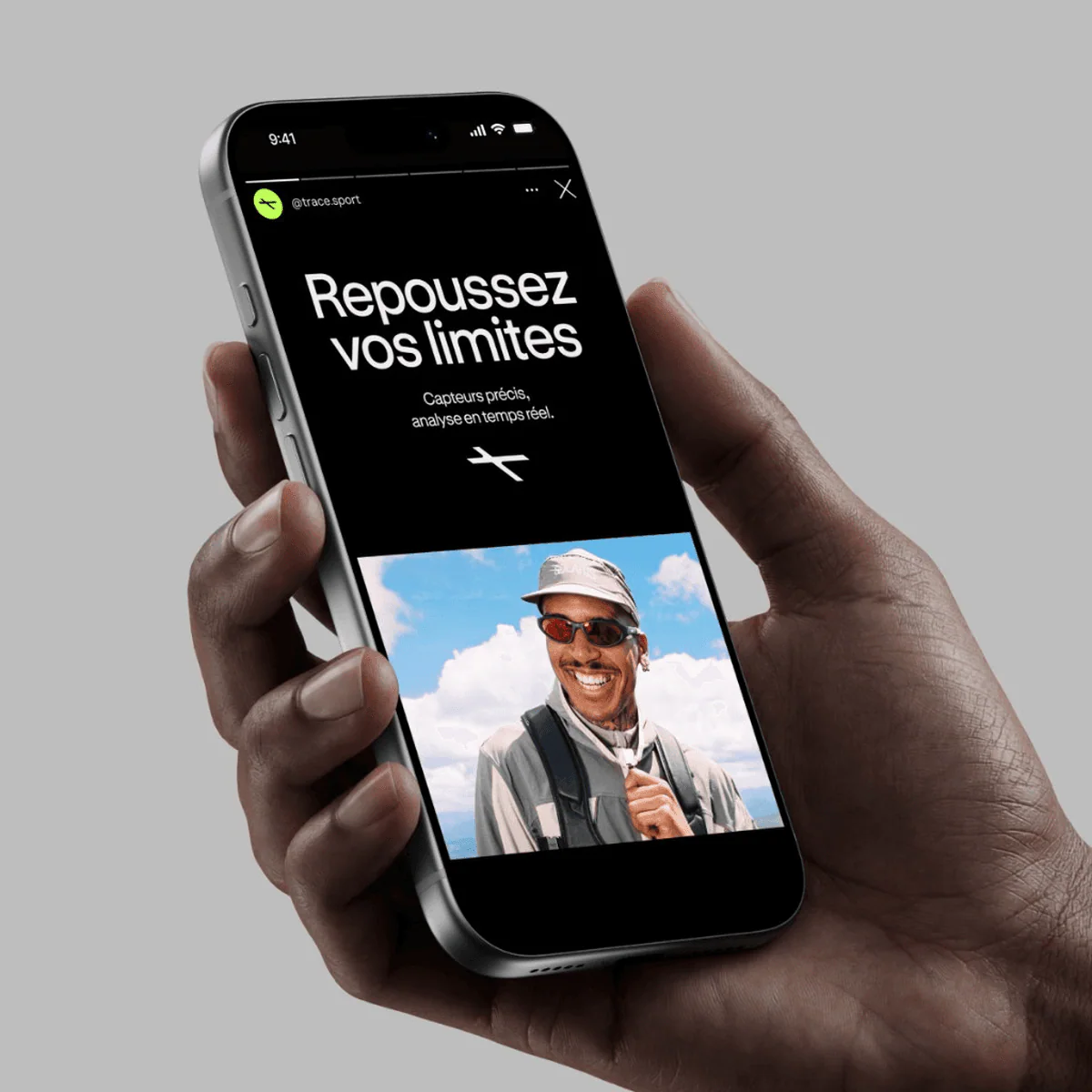 Application Trace affichée sur un smartphone